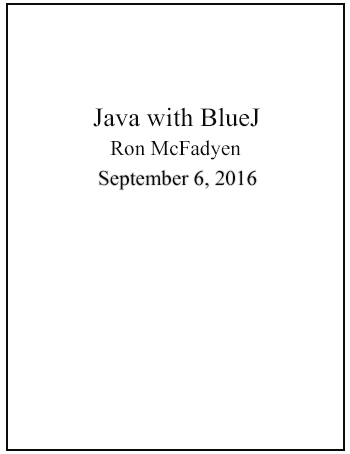 Java with BlueJ