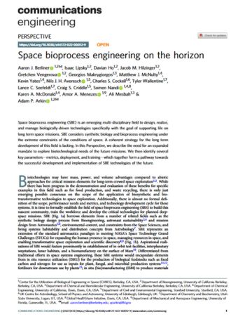 Space bioprocess engineering on the horizon